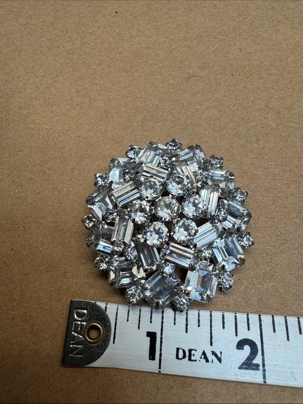 Albert Weiss Clear Crystal Cluster Brooch with Matching Clip Earrings